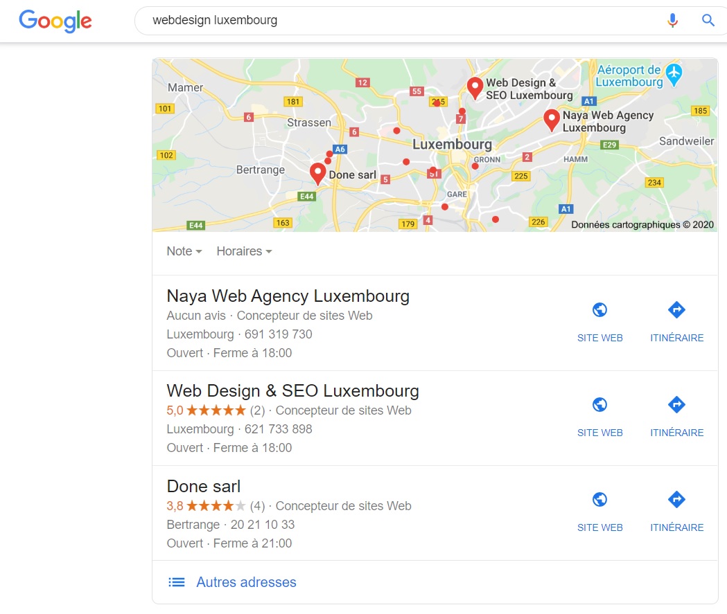 Affichage du pack local