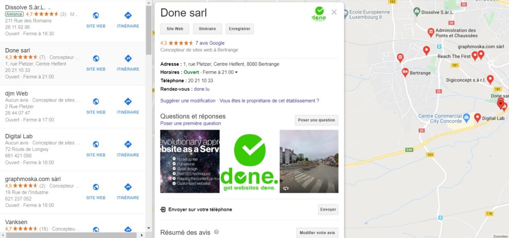Affichage Google maps